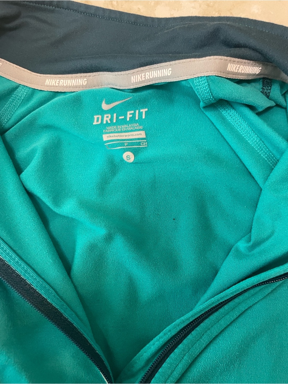 Nike Teal Half-Zip Long Sleeve Run Top - Picture 4 of 4